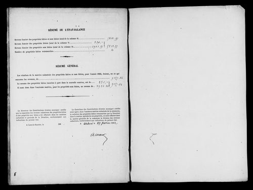 Matrice des propriétés bâties.
