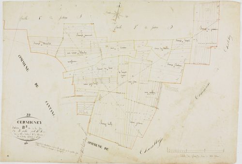 Germigney, section B, la Fin, feuille 3.géomètre : Billet