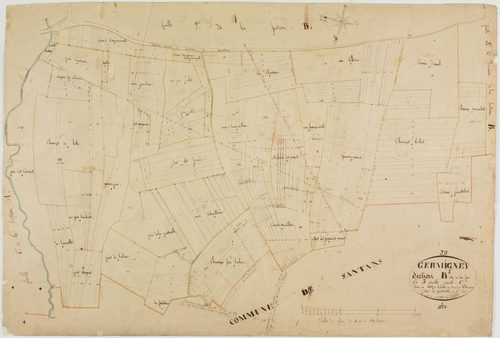 Germigney, section B, la Fin, feuille 1.géomètre : Billet.