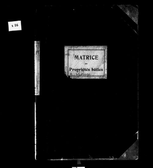 Matrice des propriétés bâties.