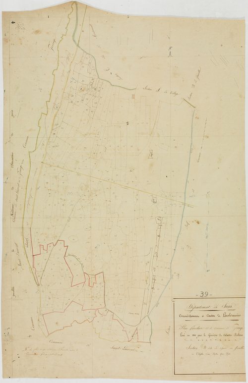 Geruge, section D, Chané en Feuillée, feuille unique.géomètre : Rebour