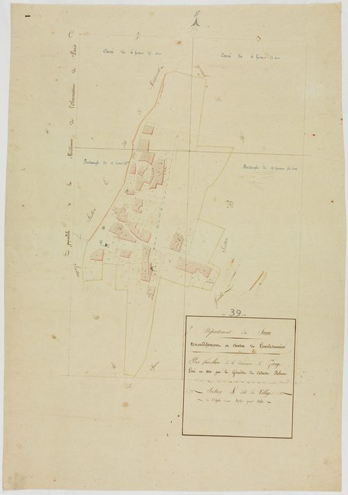 Geruge, section A, le VIllage, feuille unique.géomètre : Rebour