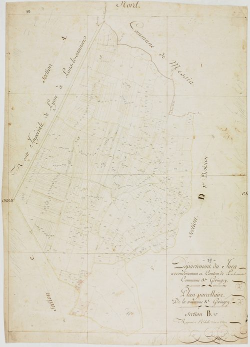 Gevingey, section B, feuille unique.géomètre : [Rosset]