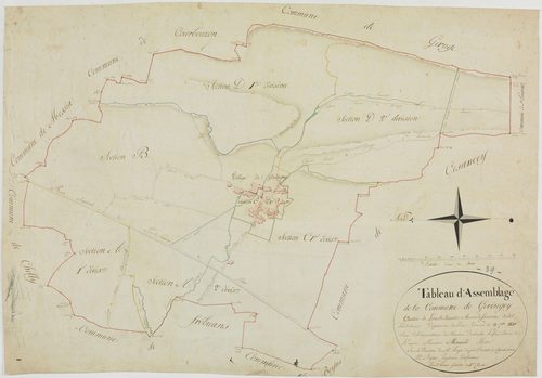 Gevingey, tableau d'assemblage.géomètre : Rosset