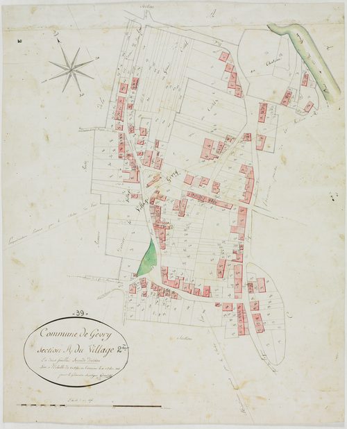 Gevry, section A, le Village, feuille 2.géomètre : Girardet