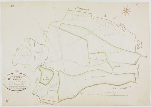 Gigny, section H, la Roche et le Moulin, feuille 1.géomètre : Tabey