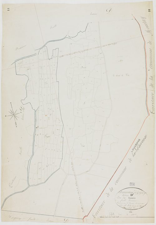 Gigny, section D, les Lozières, feuille 3.géomètre : Félix aîné et cadet