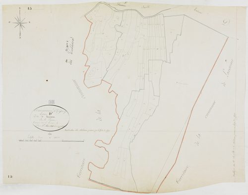 Gigny, section D, les Lozières, feuille 7.géomètre : Félix aîné et Billet