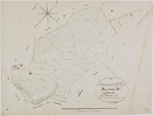 Gillois, section D, Baudin, feuille 1.