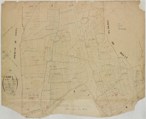 Gizia, section A, les Boissettes, feuille 3.géomètre : Billet