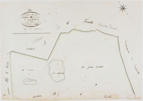 Grande-Rivière, section G, les Cernois, feuille 3.géomètre : Berthet
