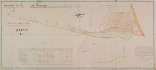 Granges-de-Vaivre. Plan du livre foncier dressé par Mercier et Grégoire, arpenteurs. Plan de la section H.