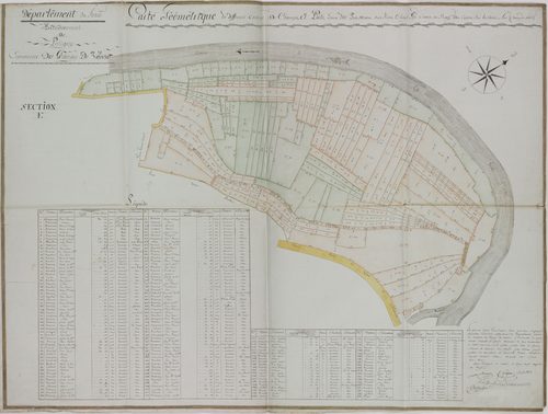 Granges-de-Vaivre. Plan du livre foncier dressé par Mercier et Grégoire, arpenteurs. Plan de la section E.