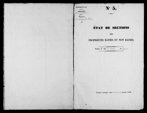 Etat de sections.