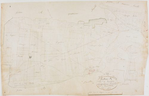 Graye-et-Charnay, section A, l'Amande, feuille 5.géomètre : Berthet