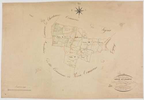 Graye-et-Charnay, tableau d'assemblage.géomètre : Jannin et Chaunet