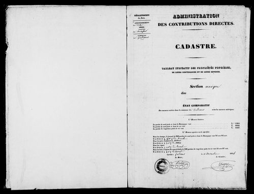 Etat de sections.
