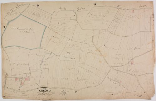 Grozon, section E, les Granges-Longins, feuille 2.