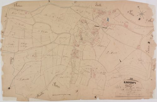 Grozon, section C, le Village, feuille 5.