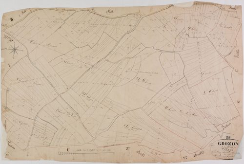 Grozon, section C, le Village, feuille 4.