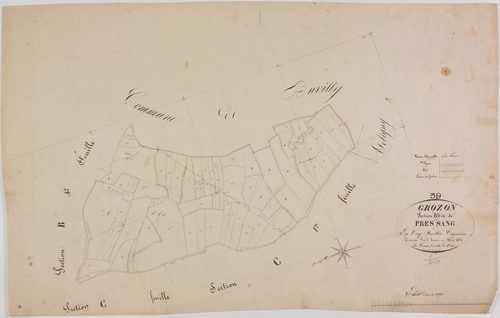 Grozon, section B, Pré Sang, feuille 5.