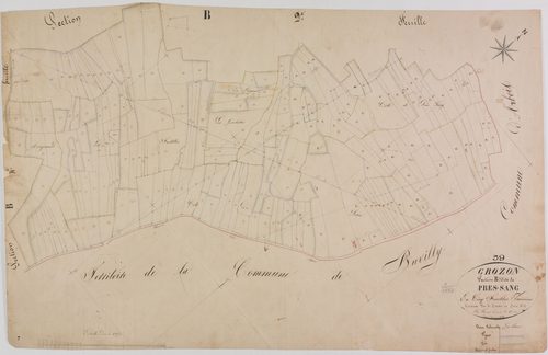 Grozon, section B, Pré Sang, feuille 3. ;,
