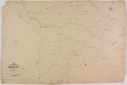Grozon, section, F, les Brilleux, feuille 1.