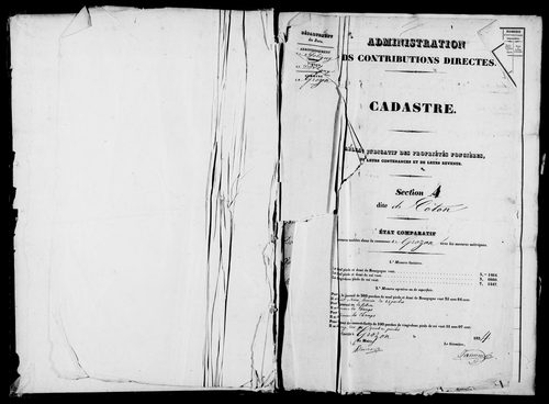 Etat de sections.