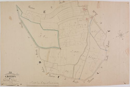 Grozon, section E, les Granges-Longins, feuille 1.