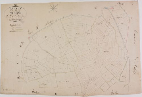 Grozon, section B, Pré Sang, feuille 1.