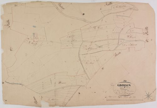 Grozon, section C, le Village, feuille 3.
