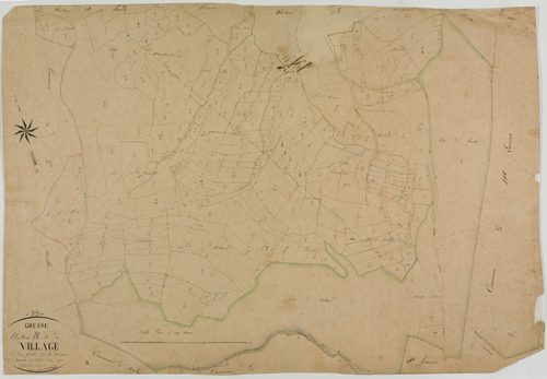 Grusse, section B, le Village, feuille 3.géomètre : Patouillot