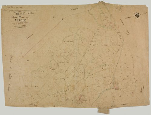 Grusse, section B, le Village, feuille 1.géomètre : Patouillot