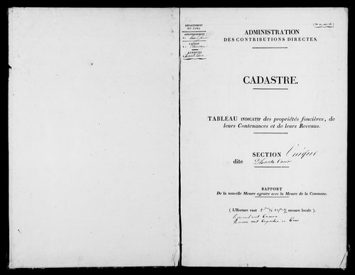 Etat de sections.