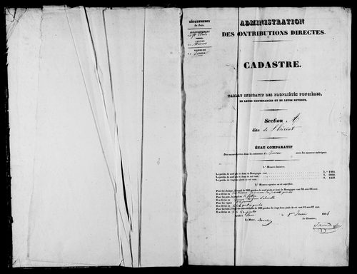 Etat de sections.
