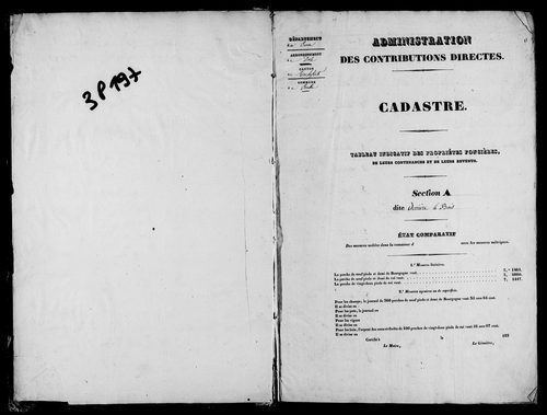 Etat de sections.