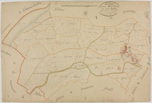 Ladoye-sur-Seille, section A, le Village, feuille 1.géomètre : Jannin