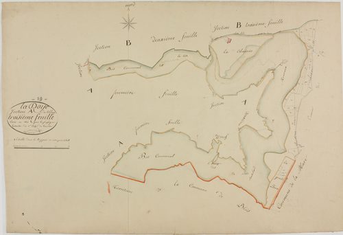 Ladoye-sur-Seille, section A, le Village, feuille 3.géomètre : Jannin