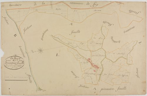 Ladoye-sur-Seille, section A, le Village, feuille 2.géomètre : Jannin