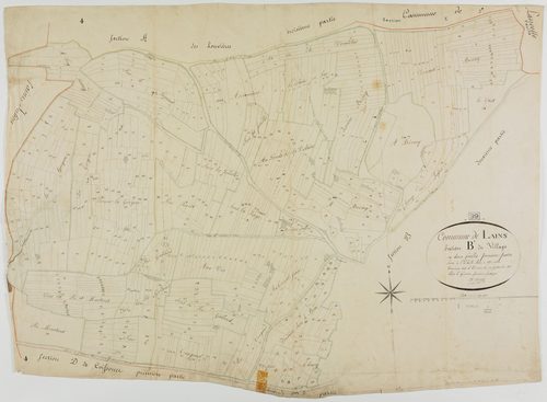 Lains, section B, le Village, feuille 1.géomètre : Prost E. F.