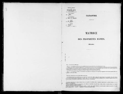 Matrice des propriétés bâties.