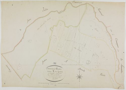Lains, section A, les Louvières, feuille 1.géomètre : Prost E. F.