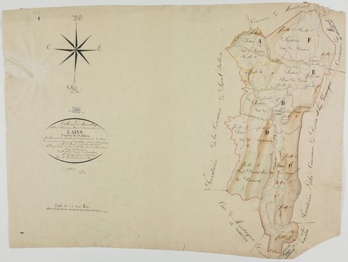 Lains, tableau d'assemblage.géomètre : Calmels