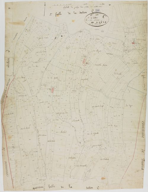 Lains, section C, les Creux, feuille 3.géomètre : Billet