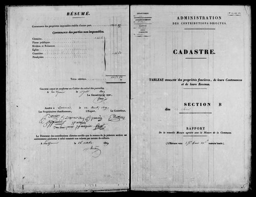 Etat de sections.