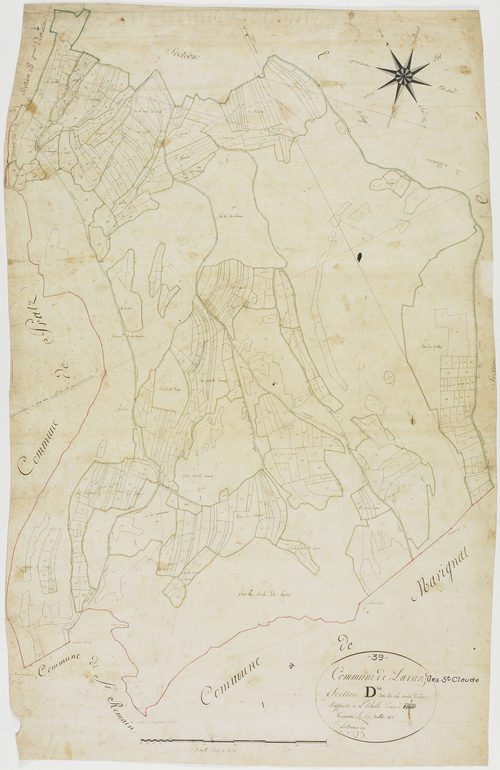 Lavans-lès-Saint-Claude, section D, Roche de Lezan, feuille unique.géomètre : Lebeaud