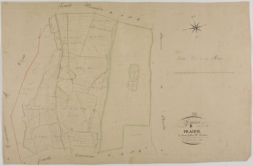 Lavans-sur-Valouse, section B, la Prairie, feuille 2.géomètre : Mathieu Félix