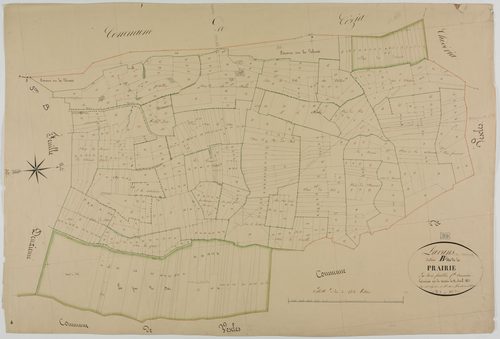 Lavans-sur-Valouse, section B, la Prairie, feuille 1.géomètre : Mathieu et Laplace