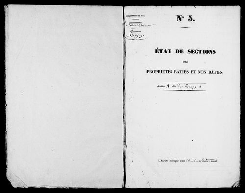 Etat de sections, [1826].