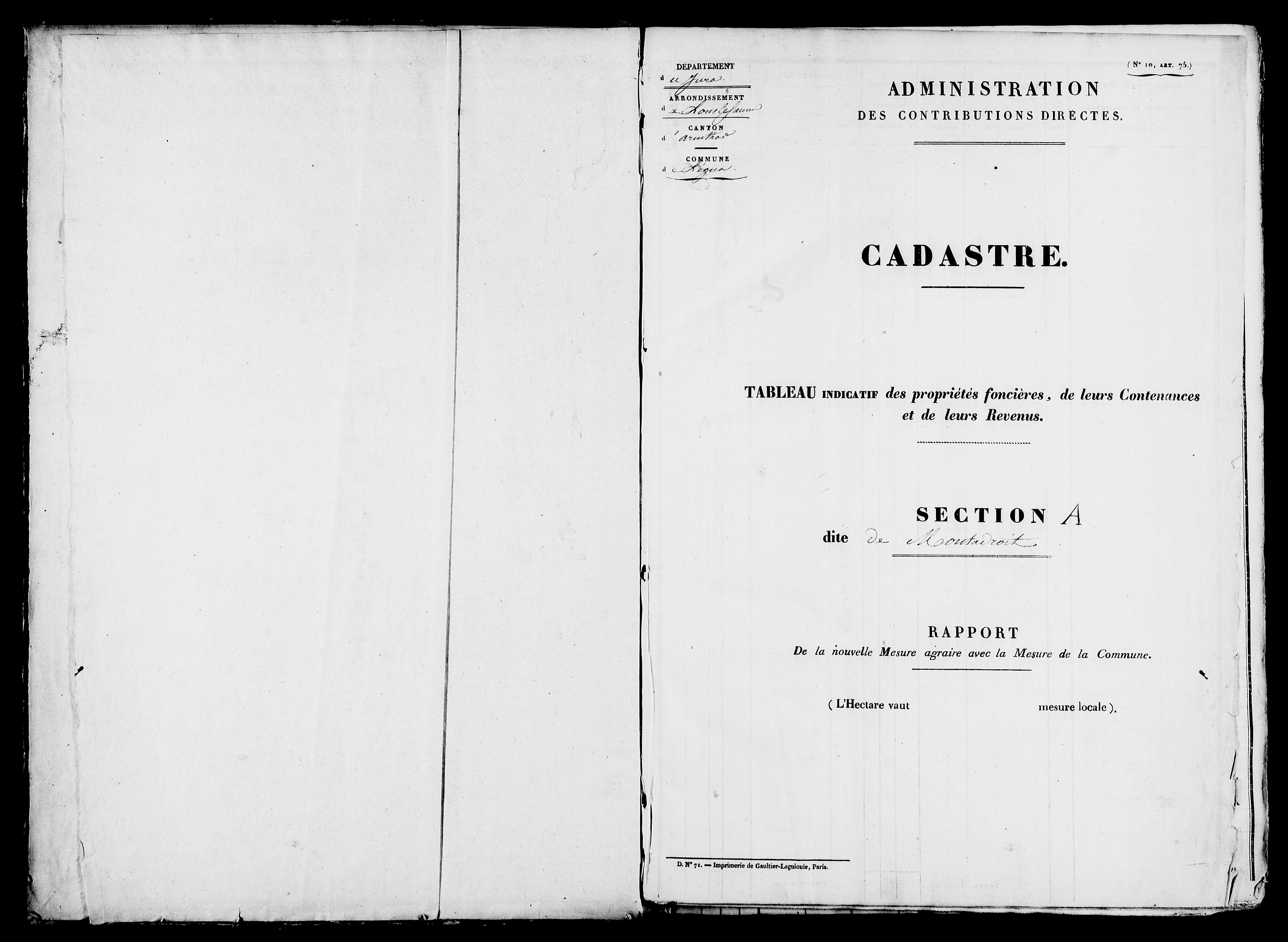 Etat de sections.
